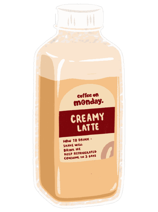 Botol Creamy Latte Coffee On Monday