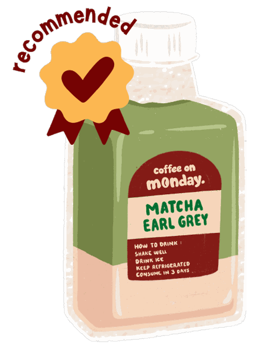 Botol Matcha Earl Grey Coffee On Monday, menu rekomendasi